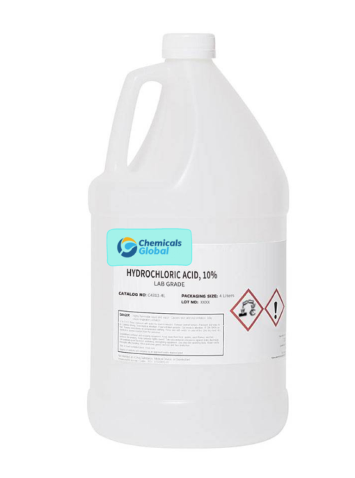 Hydrochloric Acid, Lab Grade, 10% Solution for sale