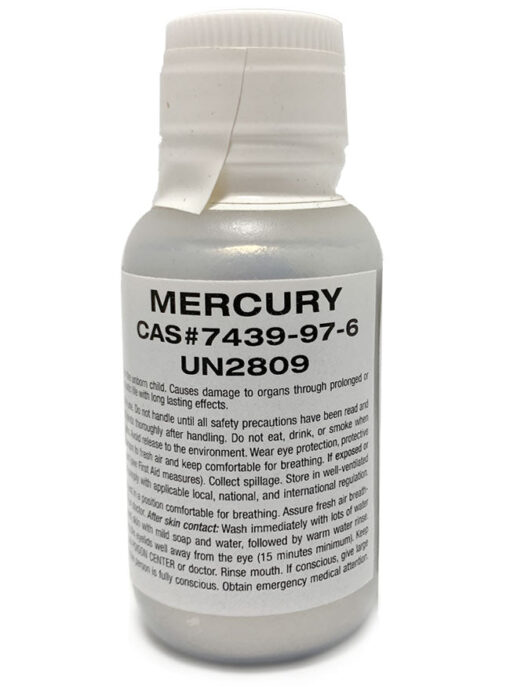 Mercury Metal Quadruple Distilled 99.9995% ACS Grade fir sale